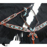New! Showman ® 4 Piece Beaded Navajo Headstall And Breast Collar Set.