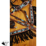 New! Showman ® 4 Piece Beaded Navajo Headstall And Breast Collar Set.