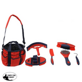 New! Showman ® 6 piece soft grip grooming kit with nylon carrying bag. - Country Scene Saddlery and Pet Supplies
