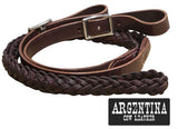 Showman ® 7 ft Argentina cow leather contest reins. 1" x 7ft. - Country Scene Saddlery and Pet Supplies