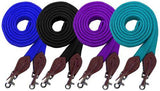 Showman ® 8' flat cotton roping/barrel reins with scissor snap ends. - Country Scene Saddlery and Pet Supplies