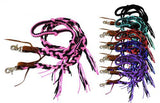 Showman ® 8 ft braided nylon reins with tassels. - Country Scene Saddlery and Pet Supplies