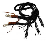 Showman ® 8 ft braided nylon reins with tassels. - Country Scene Saddlery and Pet Supplies