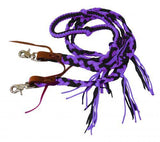 Showman ® 8 ft braided nylon reins with tassels. - Country Scene Saddlery and Pet Supplies