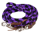 Showman ® 8ft braided nylon barrel reins with scissor snap ends. - Country Scene Saddlery and Pet Supplies