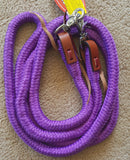 Showman ® 8ft braided soft cotton barrel reins with scissor snap ends - Country Scene Saddlery and Pet Supplies
