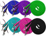 Showman ® 8ft braided soft cotton barrel reins with scissor snap ends - Country Scene Saddlery and Pet Supplies
