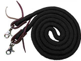 Showman ® 8ft braided soft cotton barrel reins with scissor snap ends - Country Scene Saddlery and Pet Supplies
