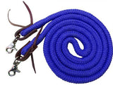 Showman ® 8ft braided soft cotton barrel reins with scissor snap ends - Country Scene Saddlery and Pet Supplies