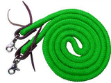 Showman ® 8ft braided soft cotton barrel reins with scissor snap ends - Country Scene Saddlery and Pet Supplies