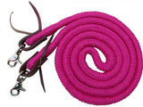 Showman ® 8ft braided soft cotton barrel reins with scissor snap ends - Country Scene Saddlery and Pet Supplies