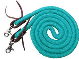 Showman ® 8ft braided soft cotton barrel reins with scissor snap ends - Country Scene Saddlery and Pet Supplies