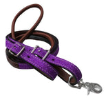 Showman ® 8ft Glitter leather contest reins. - Country Scene Saddlery and Pet Supplies