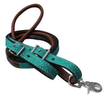Showman ® 8ft Glitter leather contest reins. - Country Scene Saddlery and Pet Supplies