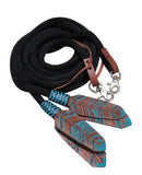 Showman ® 8ft round braided nylon split reins. - Country Scene Saddlery and Pet Supplies