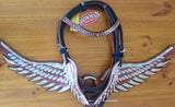 ~ Showman ® Angel wing headstall and breast collar set. - Country Scene Saddlery and Pet Supplies
