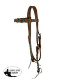 Showman ® Argentina cow leather brow band headstall - Country Scene Saddlery and Pet Supplies