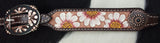 Showman ® Argentina cow leather brow band headstall with hand painted sunflowers. - Country Scene Saddlery and Pet Supplies