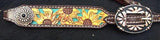 Showman ® Argentina cow leather brow band headstall with hand painted sunflowers. - Country Scene Saddlery and Pet Supplies