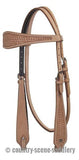Showman ® Argentina Cow Leather Headstall with Basketweave Tooling. - Country Scene Saddlery and Pet Supplies