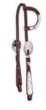 Showman ® Argentina cow leather single ear headstall with engraved silver. - Country Scene Saddlery and Pet Supplies