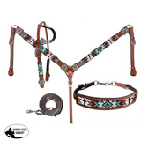 New! Showman ® Beaded Cross & Southwest Design 4 Piece Set. - Country Scene Saddlery and Pet Supplies