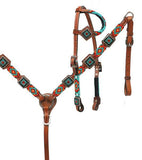 Showman ® Beaded headstall and breast collar set. - Country Scene Saddlery and Pet Supplies