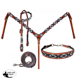 New! Showman ® Beaded Southwest Design 4 Piece Set. - Country Scene Saddlery and Pet Supplies