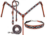 New! Showman ® Beaded Southwest Design 4 Piece Set. - Country Scene Saddlery and Pet Supplies