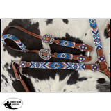 New! Showman ® Beaded Southwest Design 4 Piece Set - Country Scene Saddlery and Pet Supplies