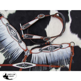 NEW! Showman ® Bejeweled Black and White 4 Piece Set. - Country Scene Saddlery and Pet Supplies