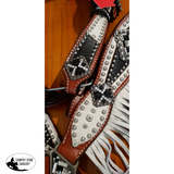 NEW! Showman ® Bejeweled Black and White 4 Piece Set. - Country Scene Saddlery and Pet Supplies
