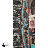 NEW! Showman® Bejeweled metallic leopard print headstall and breast collar set. - Cob/ Full Size.