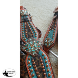 NEW! Showman® Bejeweled metallic leopard print headstall and breast collar set. - Country Scene Saddlery and Pet Supplies