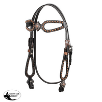 New! Showman ® Black Leather Headstall. Horse Tack