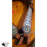NEW! Showman ® Blue diamond headstall and breast collar set. - Country Scene Saddlery and Pet Supplies