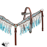 NEW! Showman ® Blue diamond headstall and breast collar set. - Country Scene Saddlery and Pet Supplies