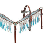 NEW! Showman ® Blue diamond headstall and breast collar set. - Country Scene Saddlery and Pet Supplies