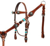 Showman ® Braided rawhide headstall and breast collar set. - Country Scene Saddlery and Pet Supplies
