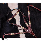 New! Showman ® Browband Rawhide Braided Headstall and Breast collar Set. - Country Scene Saddlery and Pet Supplies