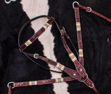 New! Showman ® Browband Rawhide Braided Headstall and Breast collar Set. - Country Scene Saddlery and Pet Supplies
