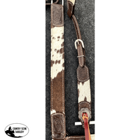 Showman ® Brown And White Hair On Cowhide Western Bridle Set