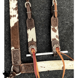 Showman ® Brown And White Hair On Cowhide Western Bridle Set