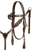 New! Showman ® Celtic knot headstall and breast collar set with rawhide braided accents. - Country Scene Saddlery and Pet Supplies