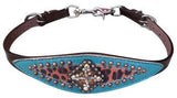 Showman ® Cheetah print and Turquoise wither strap. - Country Scene Saddlery and Pet Supplies