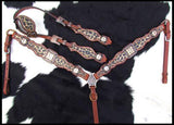 Showman ® Cheetah print one ear headstall and breast collar set. - Country Scene Saddlery and Pet Supplies