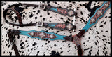 Showman ® Cheetah print overlay with teal leather. - Country Scene Saddlery and Pet Supplies