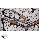 NEW! Showman ® Cowhide inlay browband headstall and breast collar. - Country Scene Saddlery and Pet Supplies
