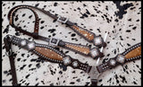 NEW! Showman ® Cowhide inlay browband headstall and breast collar. - Country Scene Saddlery and Pet Supplies