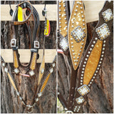 NEW! Showman ® Cowhide inlay browband headstall and breast collar. - Country Scene Saddlery and Pet Supplies